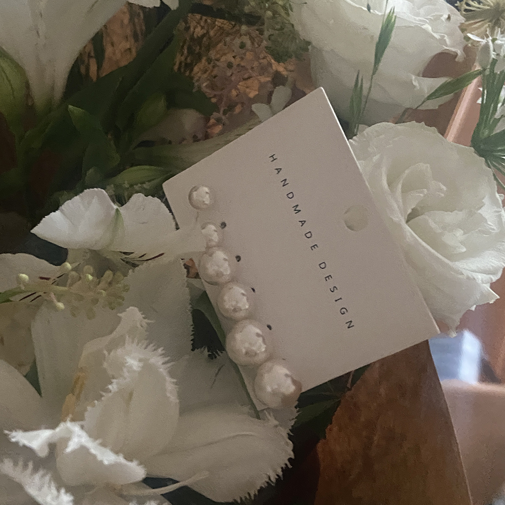 swan pearl - earring set